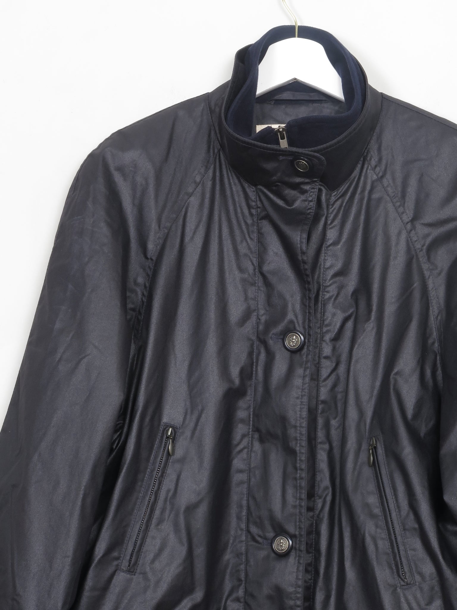 Women's Navy Vintage Waxed Cotton Coat M