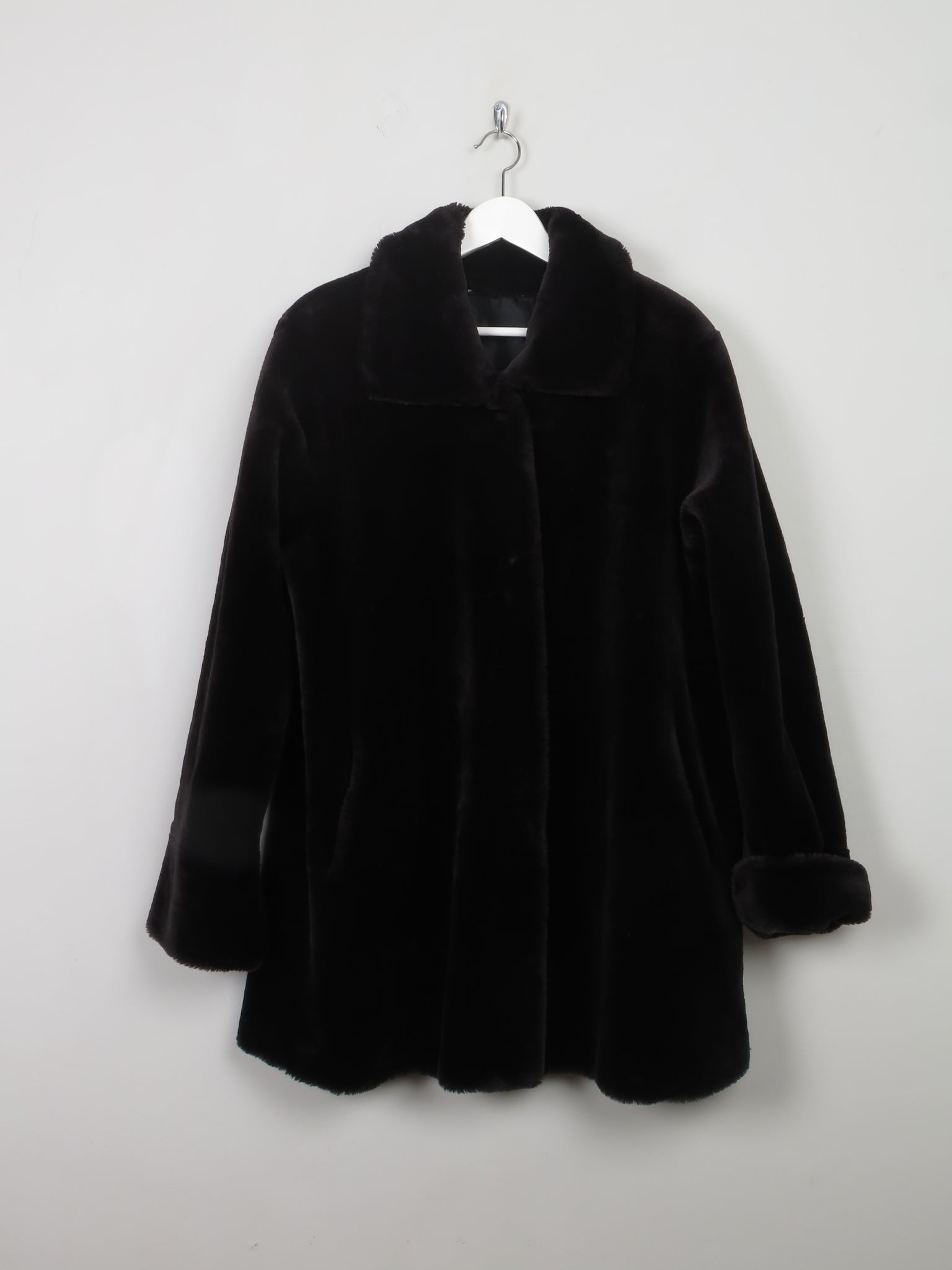 Women's Vintage Black Faux Fur M