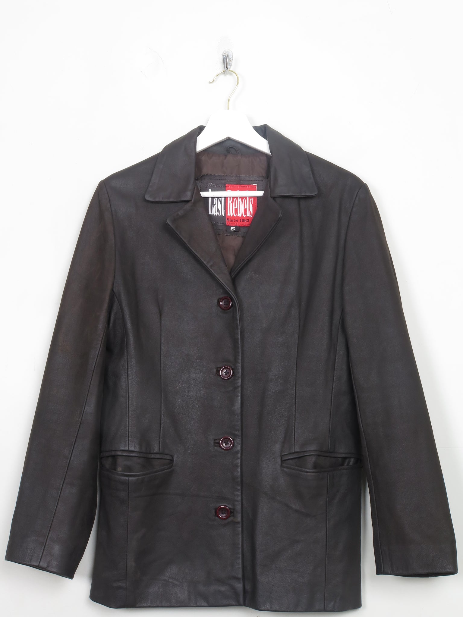 Women's Vintage Brown Leather Waxed Jacket S