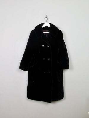 Women’s  Vintage Black Faux Fur Coat M