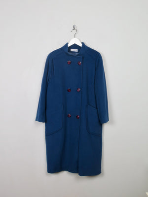 Women's Blue Vintage Cashmere & Wool Coat M/L