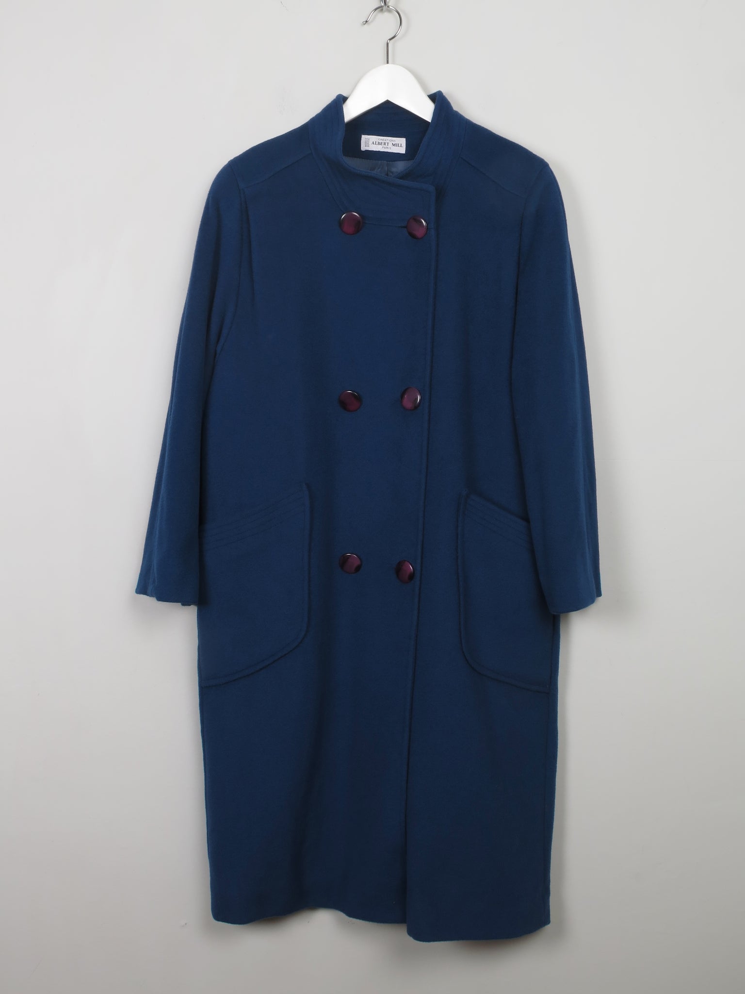 Women's Blue Vintage Cashmere & Wool Coat M/L