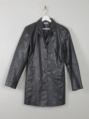 Women's Vintage  Pleather Black Long Jacket XS/S - The Harlequin