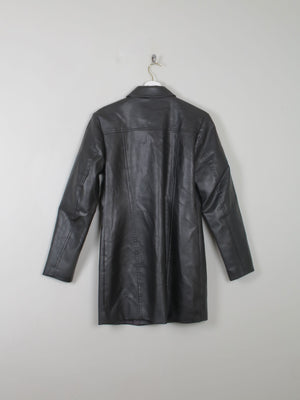 Women's Vintage  Pleather Black Long Jacket XS/S - The Harlequin