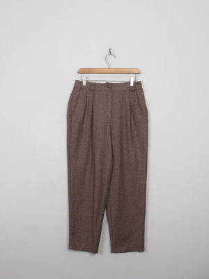 Women's Vintage Teddy Brown High Waisted Trousers 29" W