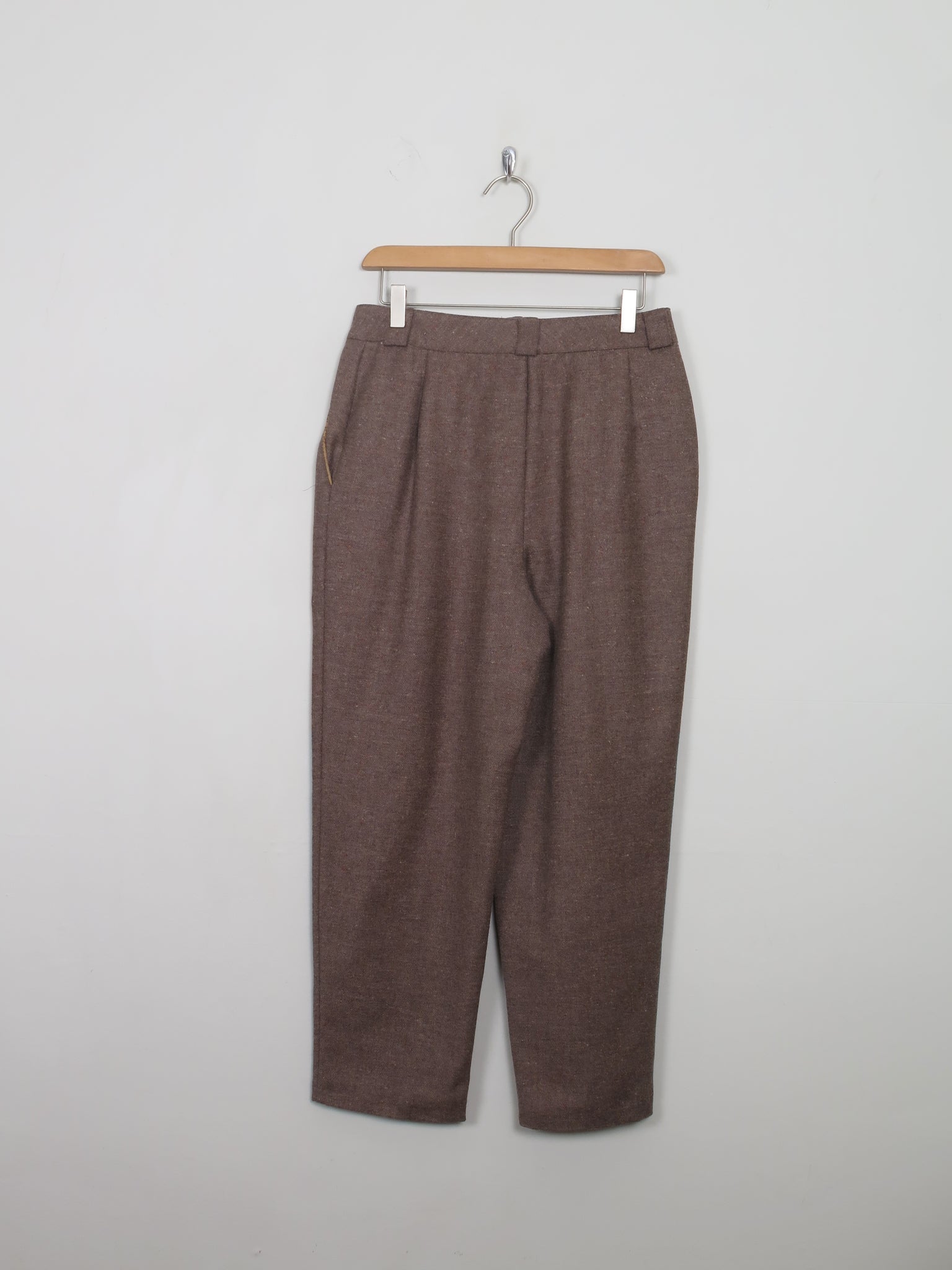 Women's Vintage Teddy Brown High Waisted Trousers 29" W