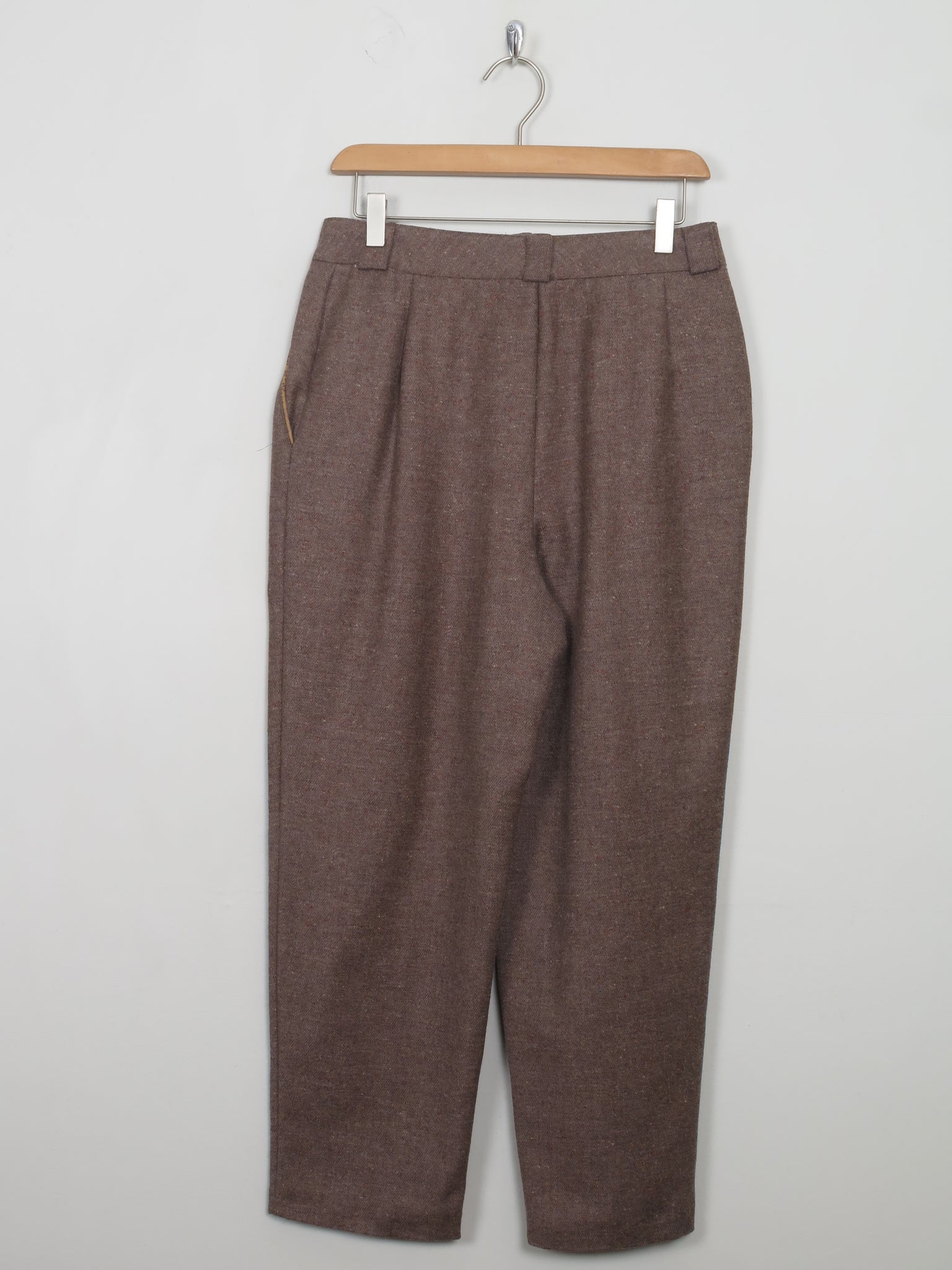 Women's Vintage Teddy Brown High Waisted Trousers 29" W