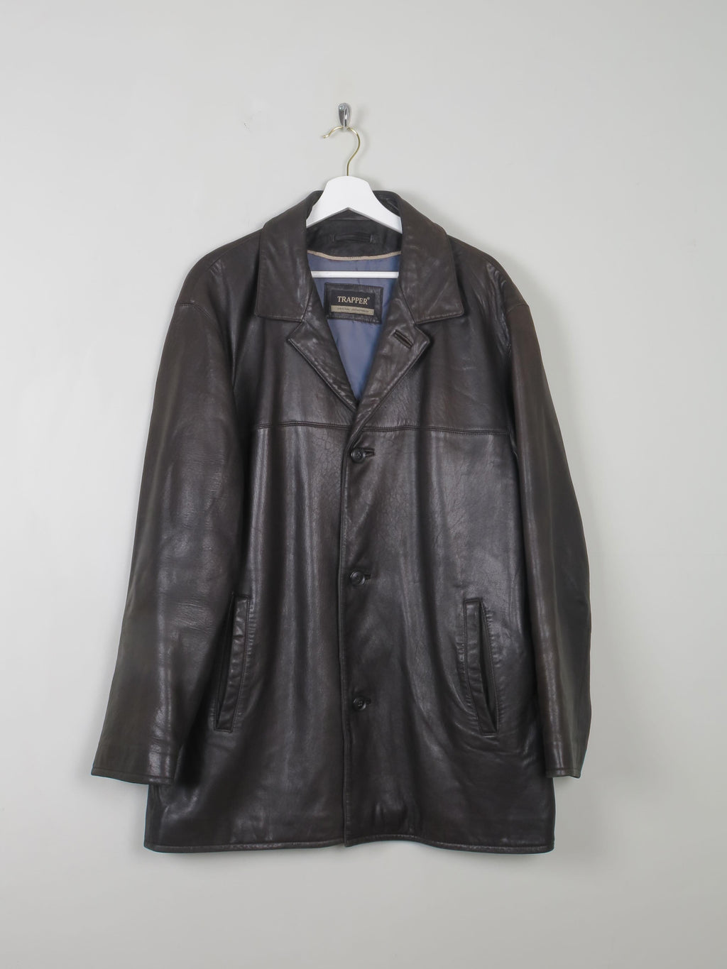 Men's Vintage Black Leather Jacket L - The Harlequin