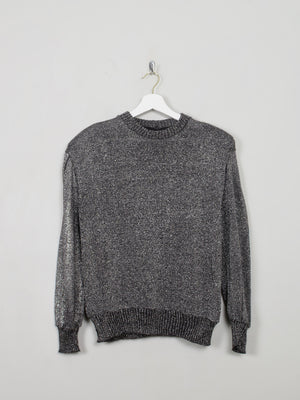 Women's Vintage Silver Lurex Jumper S/M