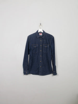 Men's Vintage Style Dark Denim Wrangler Shirt S