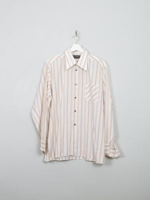 Men's Vintage Striped 1970s Shirt XL