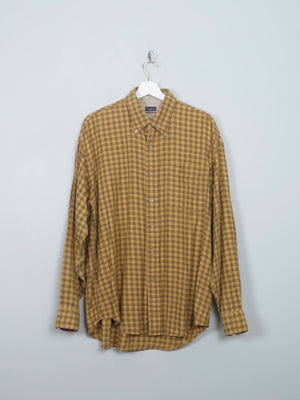 Men's Vintage Mustard Haggar Flannel Shirt L