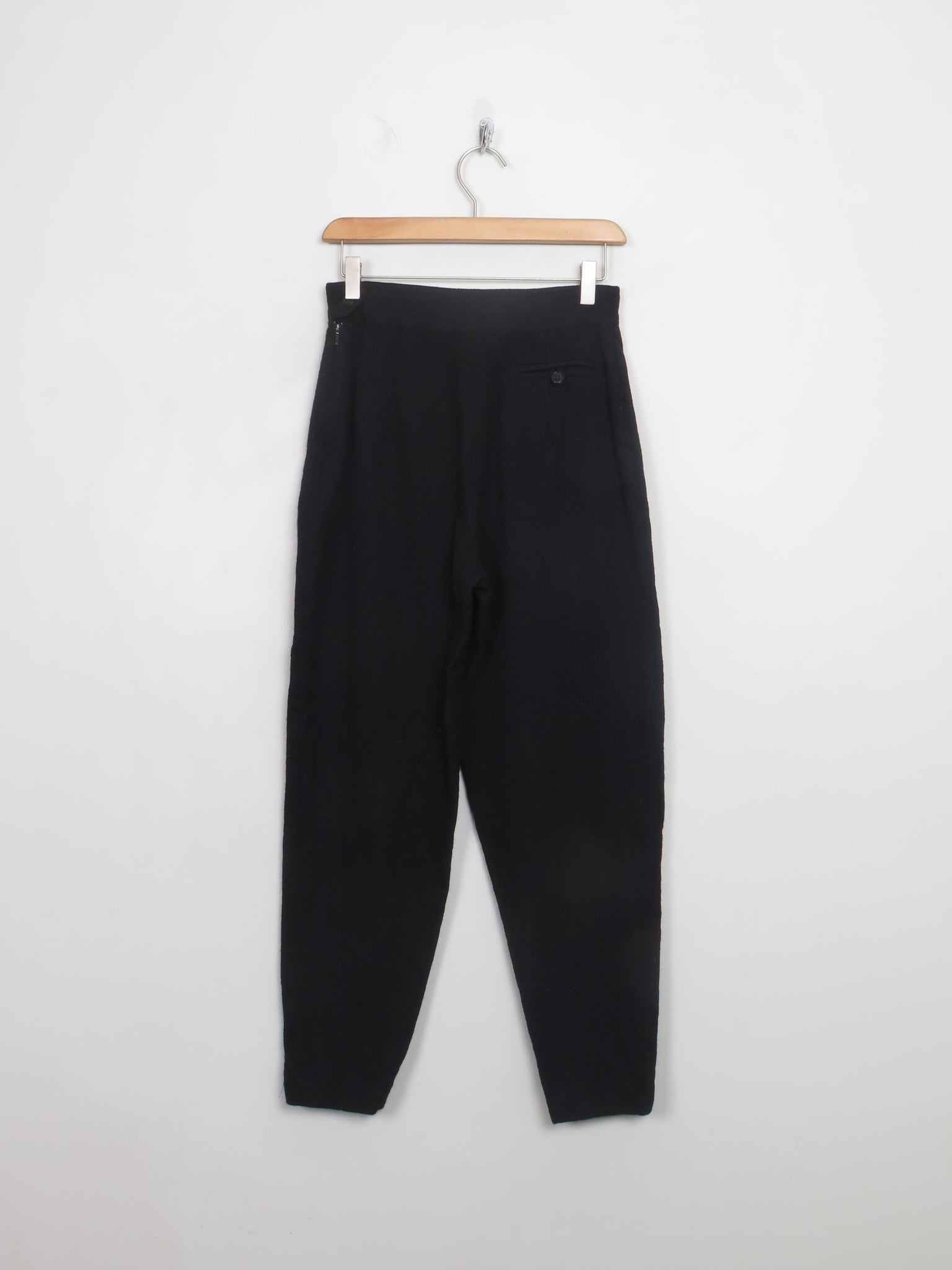 Women's Vintage Wool Black Chinatown Trousers 26" W