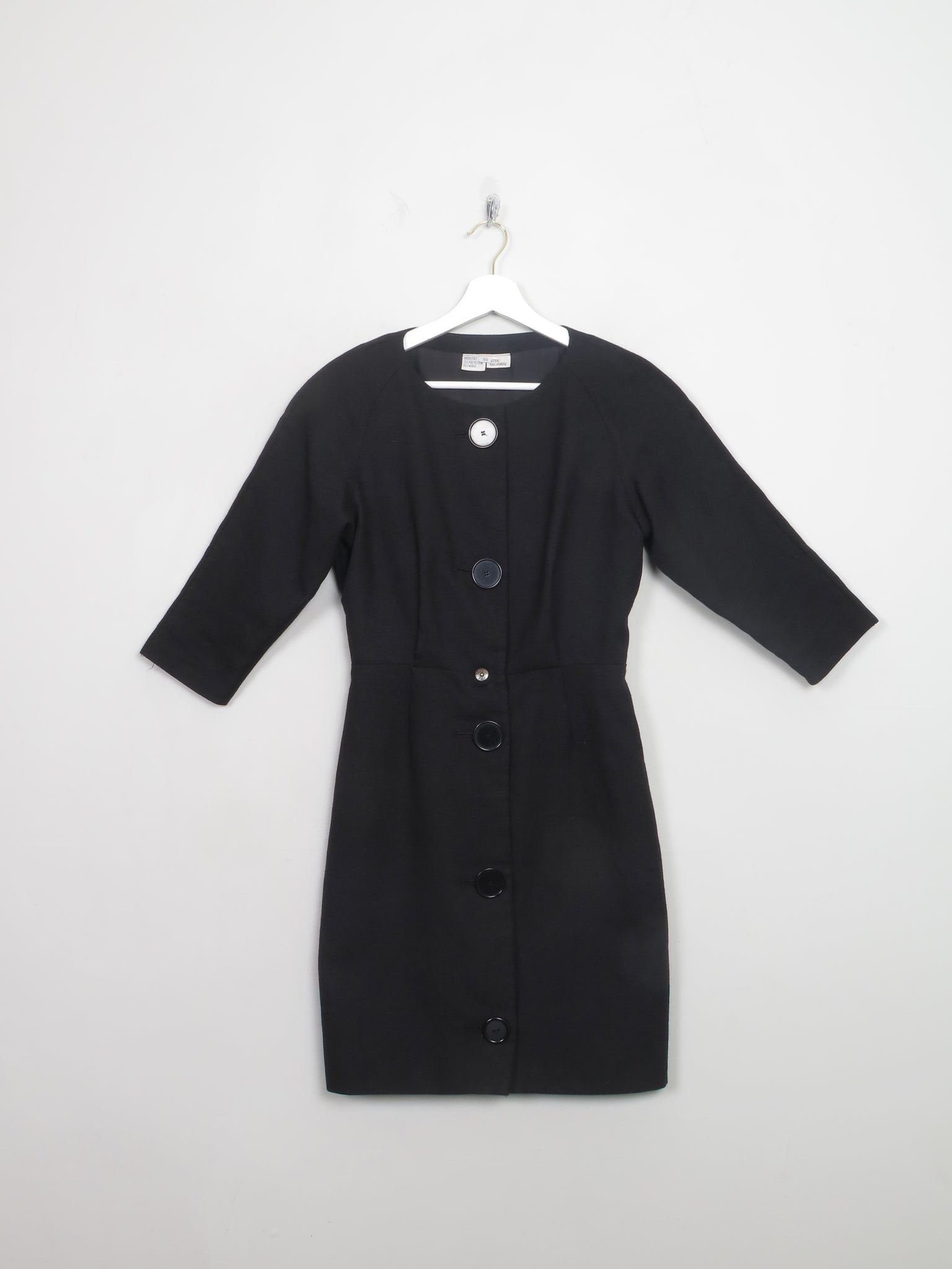 Vintage Black 80s Long Sleeved Dress 6/8