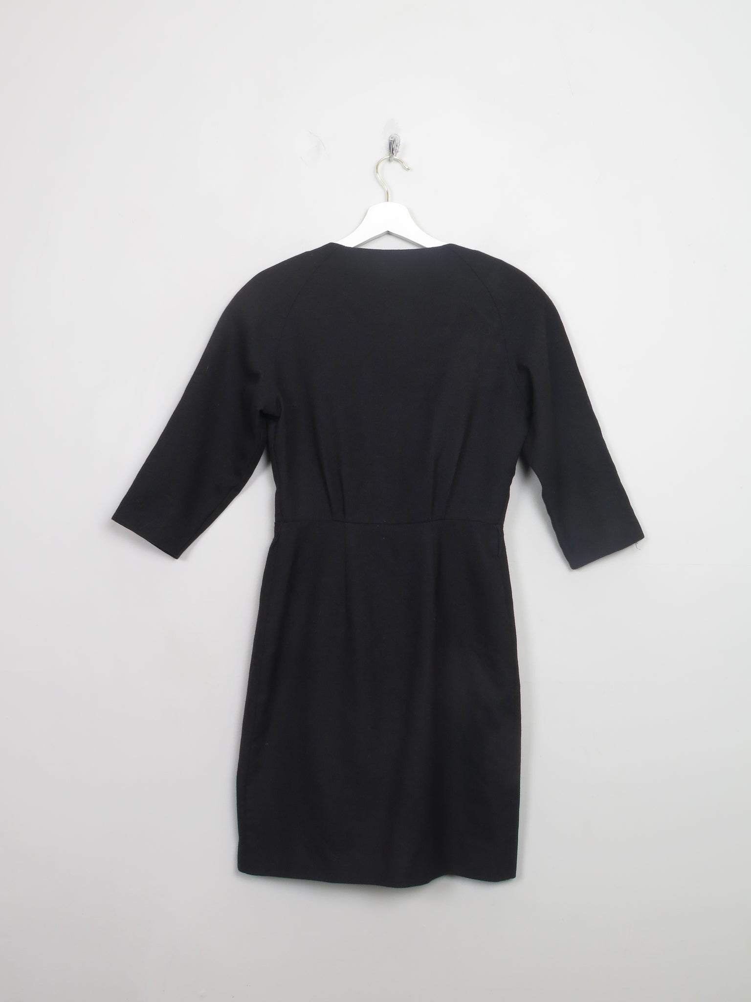 Vintage Black 80s Long Sleeved Dress 6/8