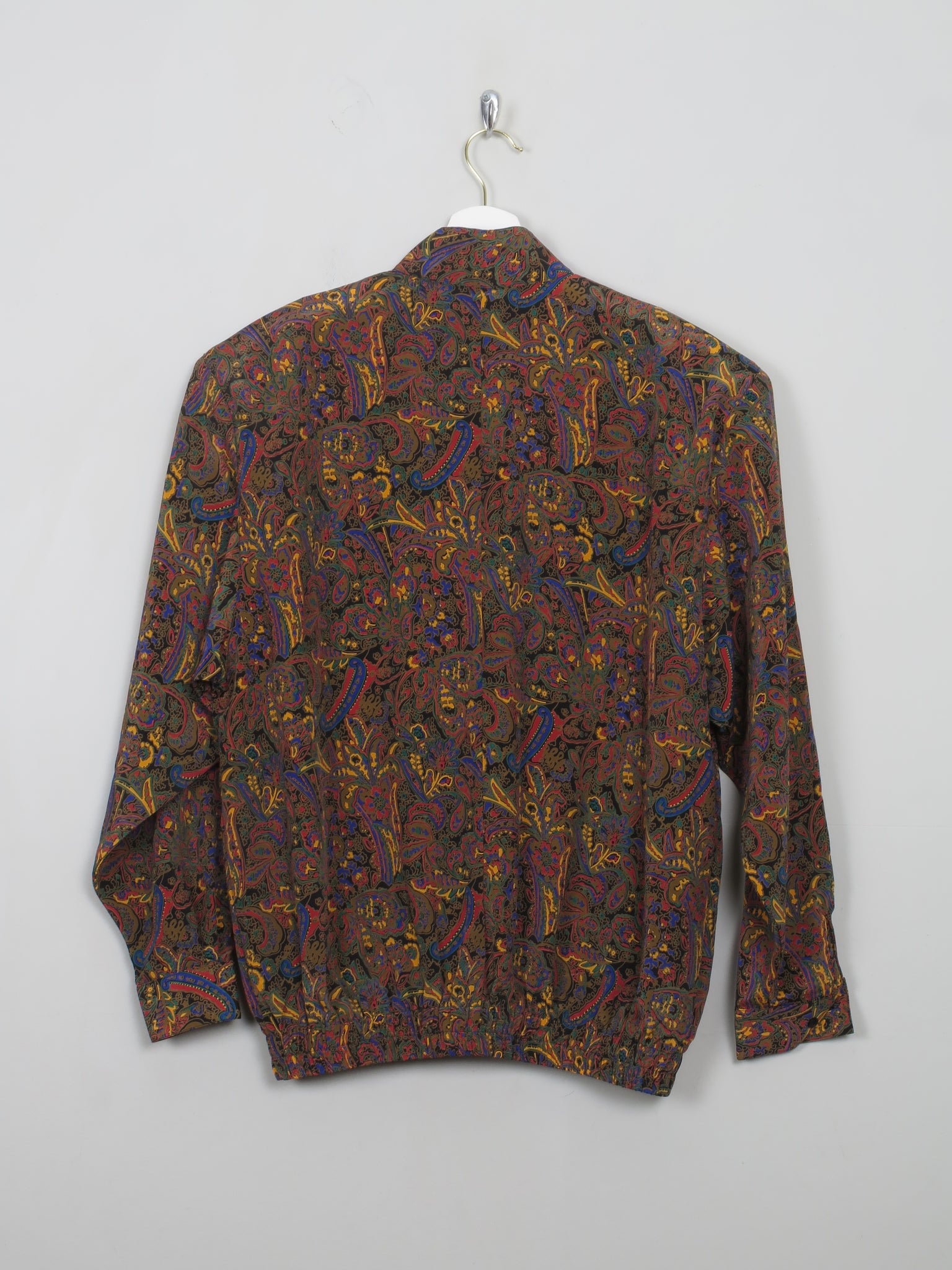 Women's Vintage Printed Brown Blouse M