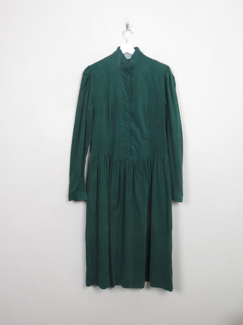 Vintage Green Corduroy Laura Ashely Long Sleeved Dress 12
