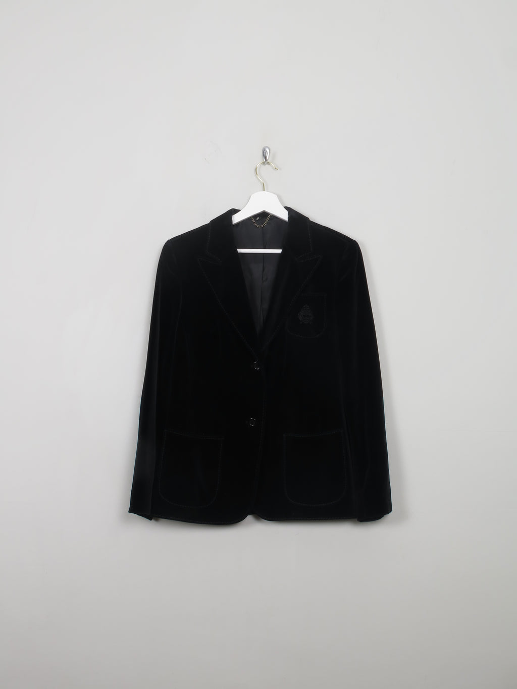 Women's Vintage Black Velvet Jacket S/M