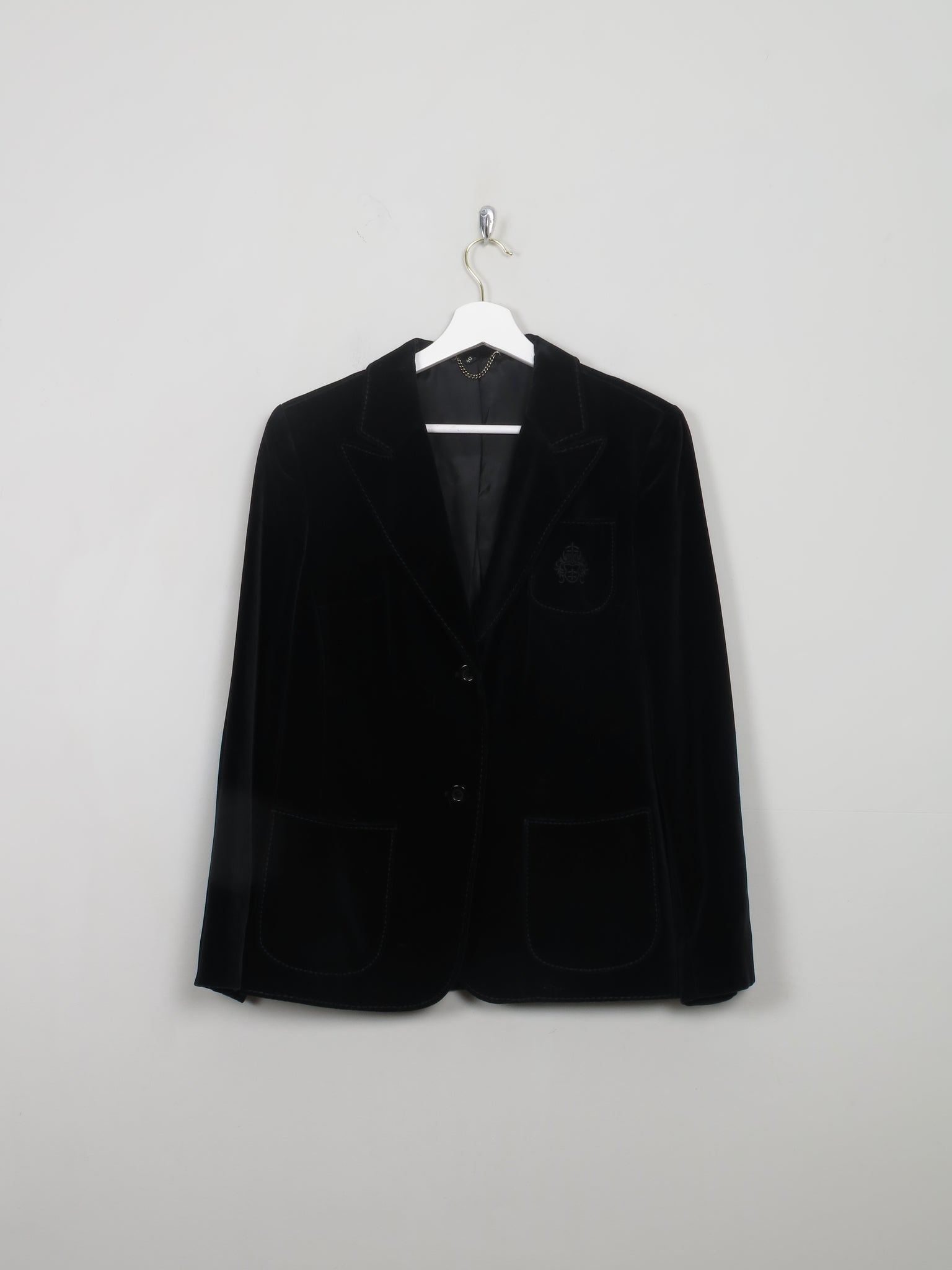 Women's Vintage Black Velvet Jacket S/M