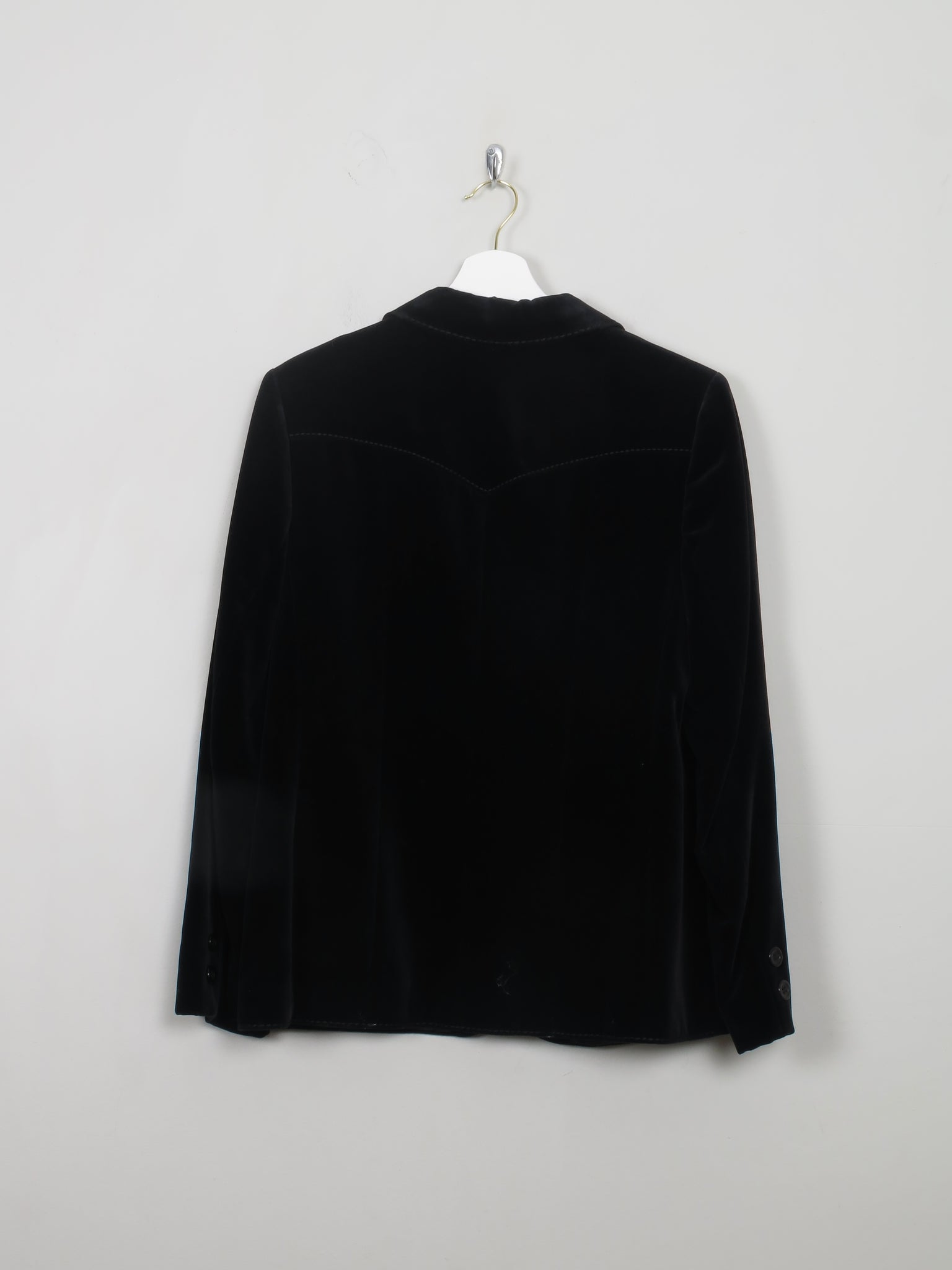 Women's Vintage Black Velvet Jacket S/M