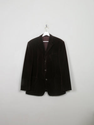 Men's Vintage Brown Velvet Jacket L