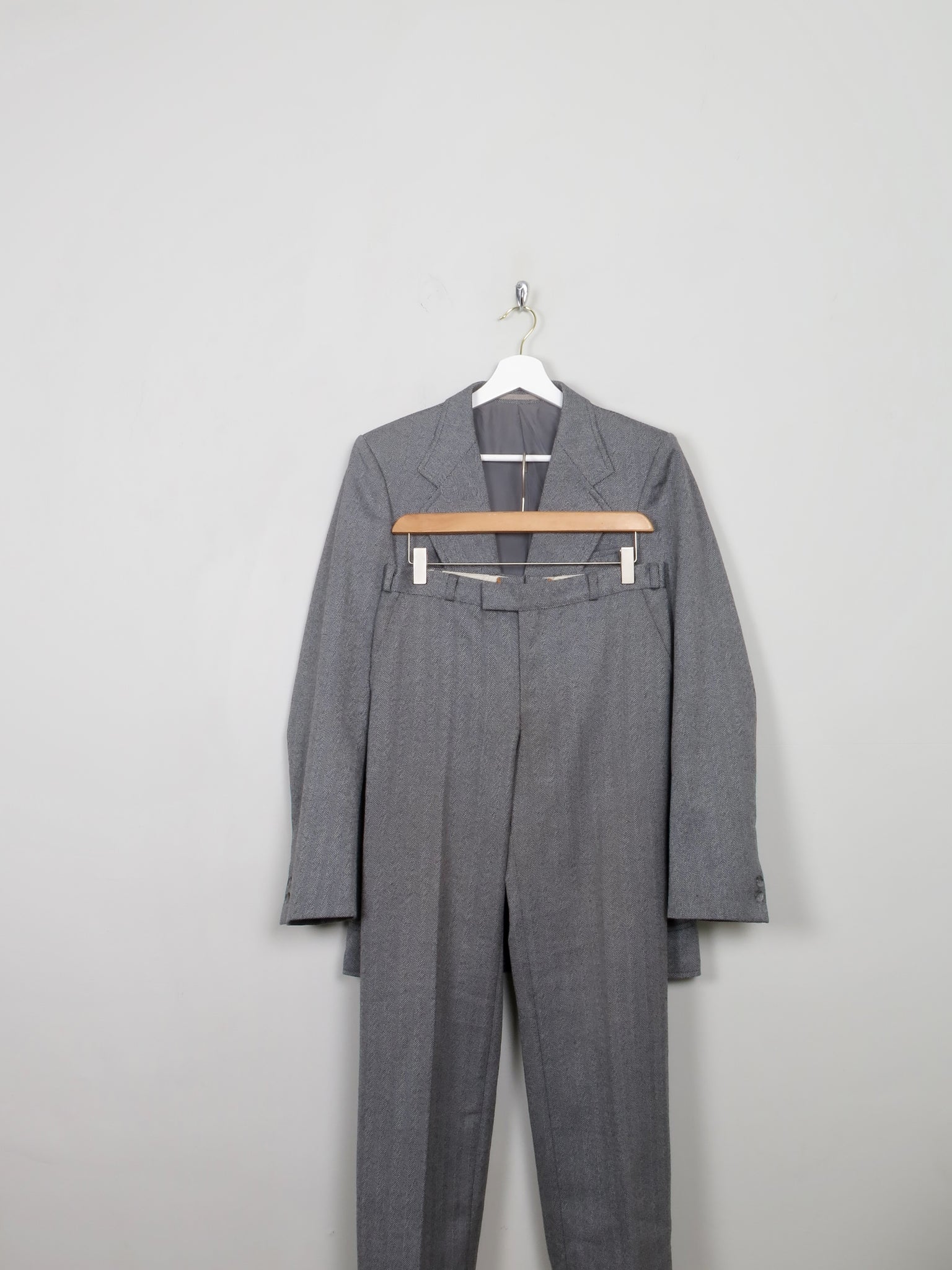 Men's Vintage Grey Tweed Style Suit XS 36"