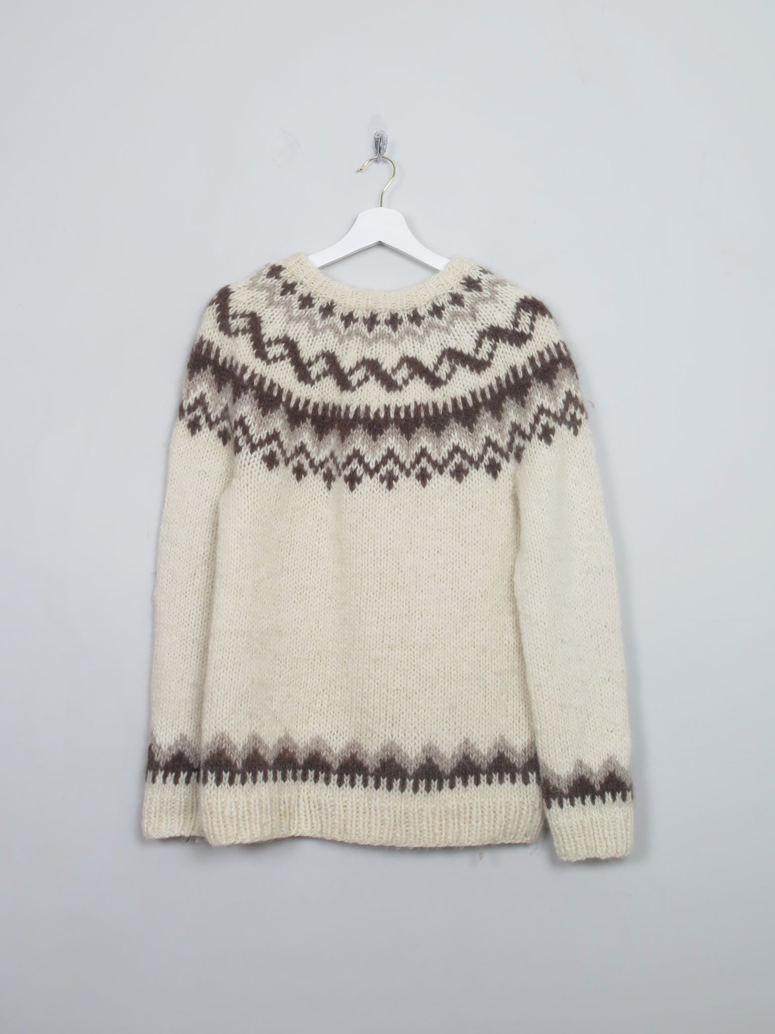 Men's Vintage Icelandic Fairisle Wool Jumper M