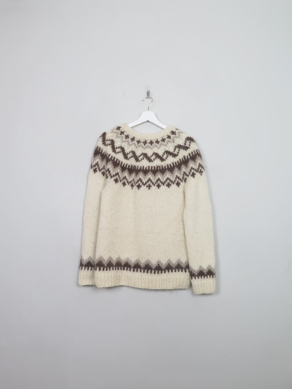 Men's Vintage Icelandic Fairisle Wool Jumper M