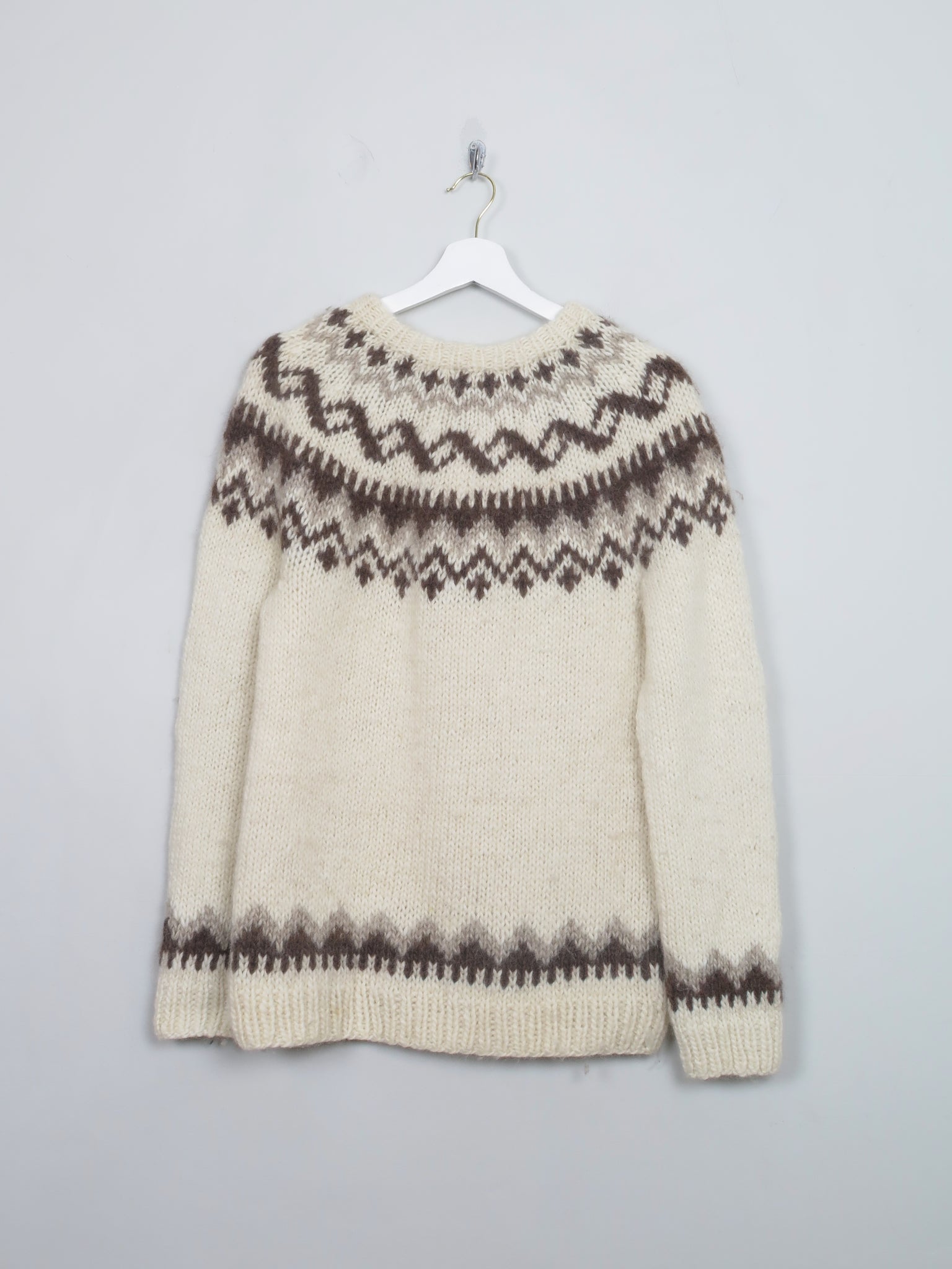 Men's Vintage Icelandic Fairisle Wool Jumper M