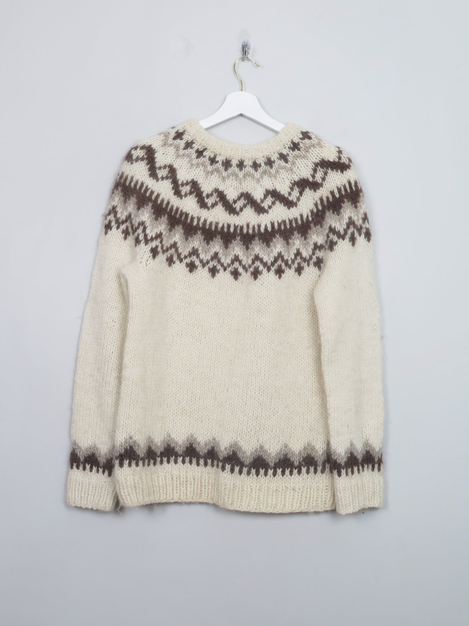 Men's Vintage Icelandic Fairisle Wool Jumper M