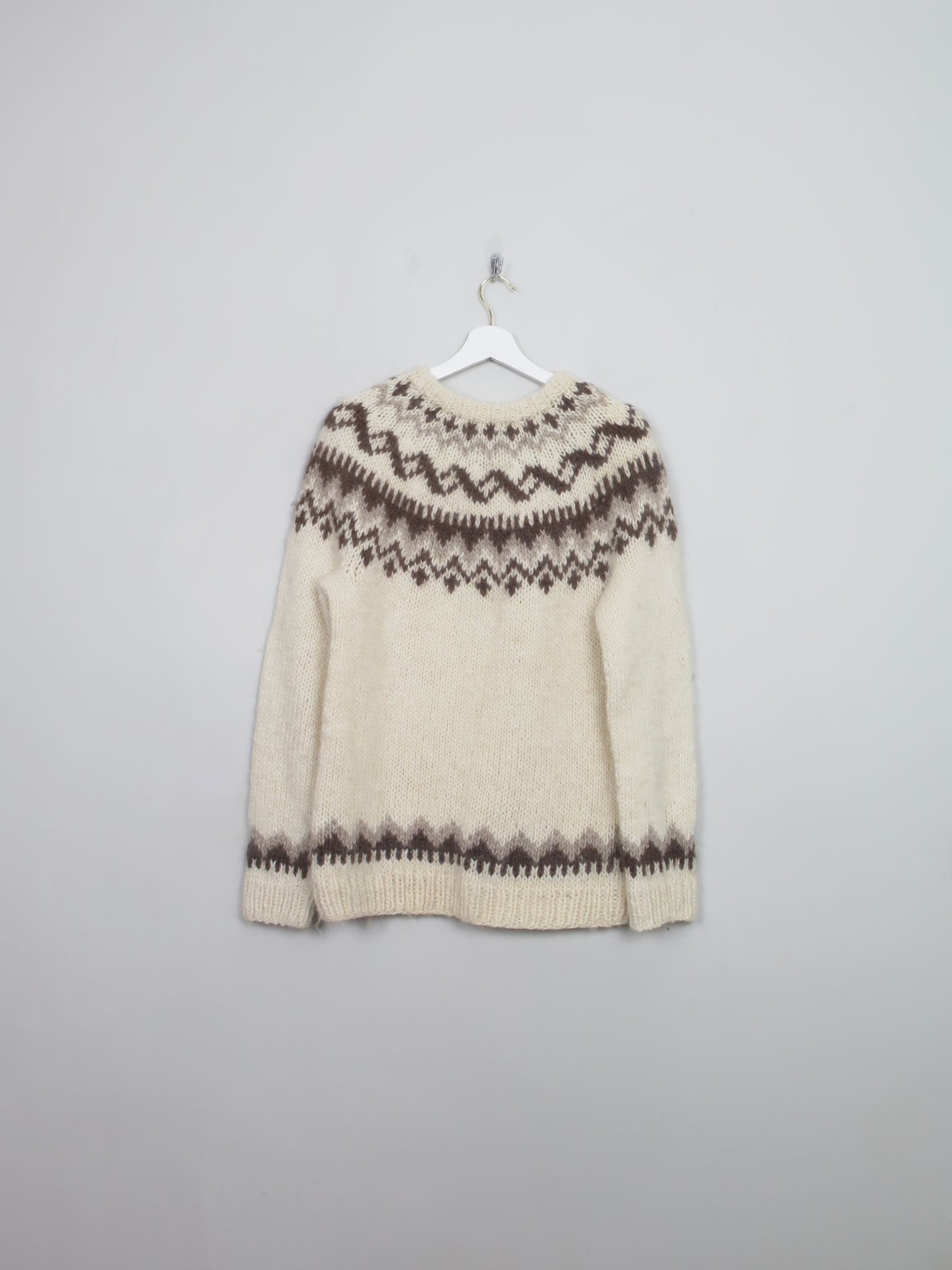 Men's Vintage Icelandic Fairisle Wool Jumper M