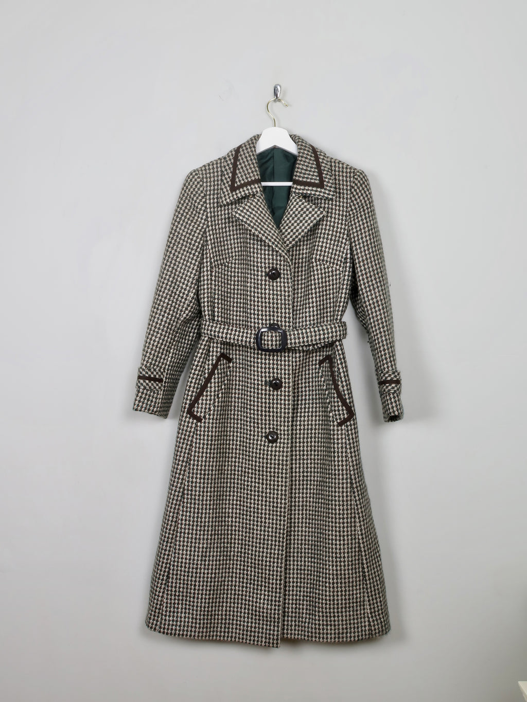 Women's Vintage Green Tweed 70's Coat S/M