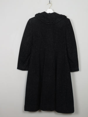 Women's Vintage Black Wool 1950s Coat S