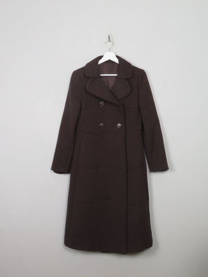 Women's Brown Vintage 60's/70s Wool Coat 10/ small 12