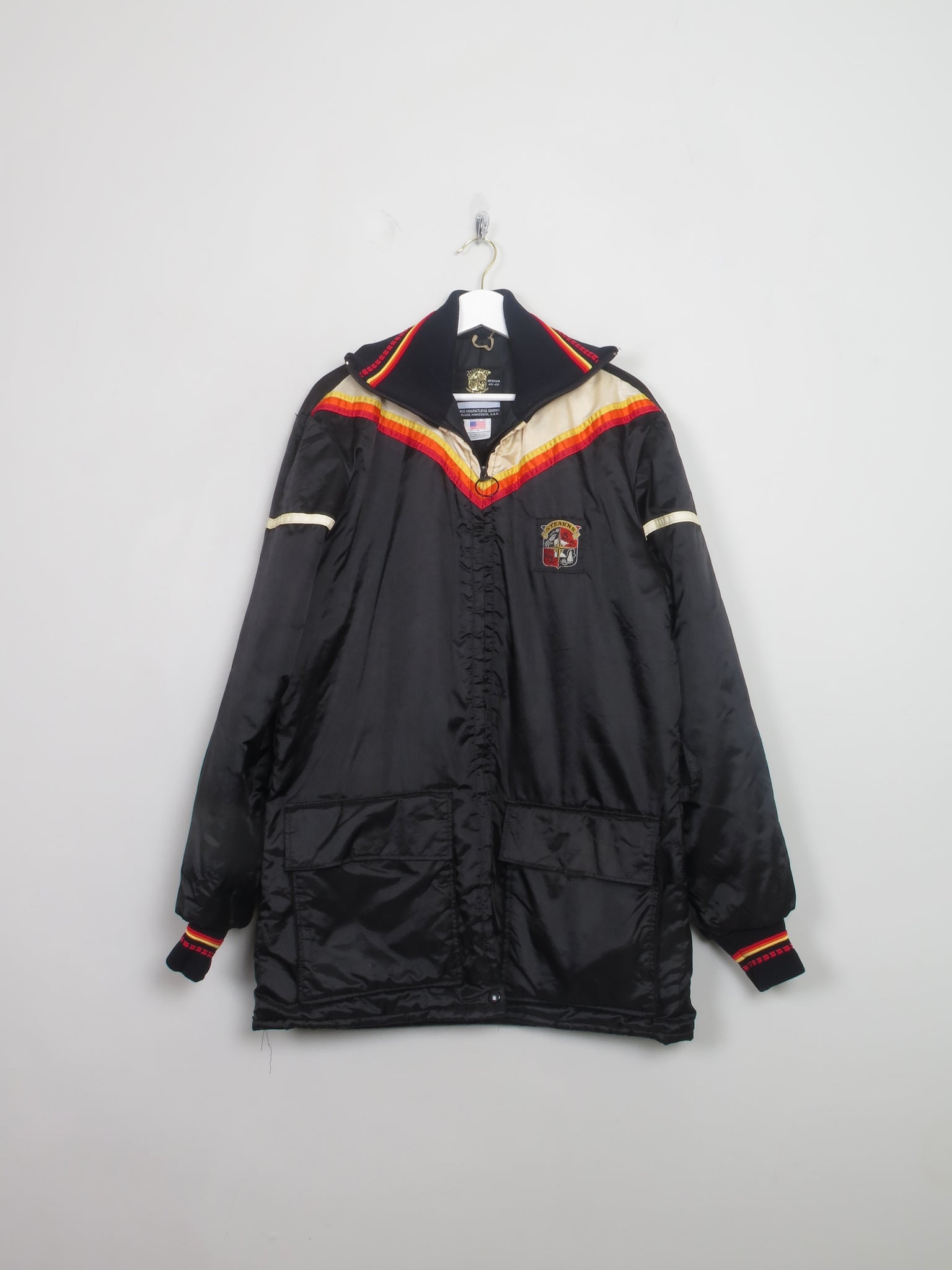 Men's Vintage Stearns 70s Black Satin Jacket M