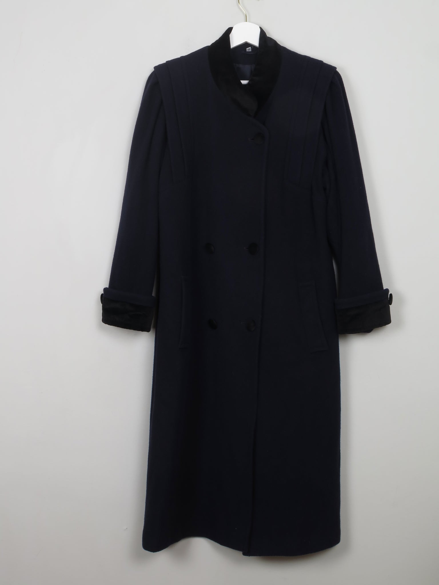 Women's Vintage Navy Wool Coat M