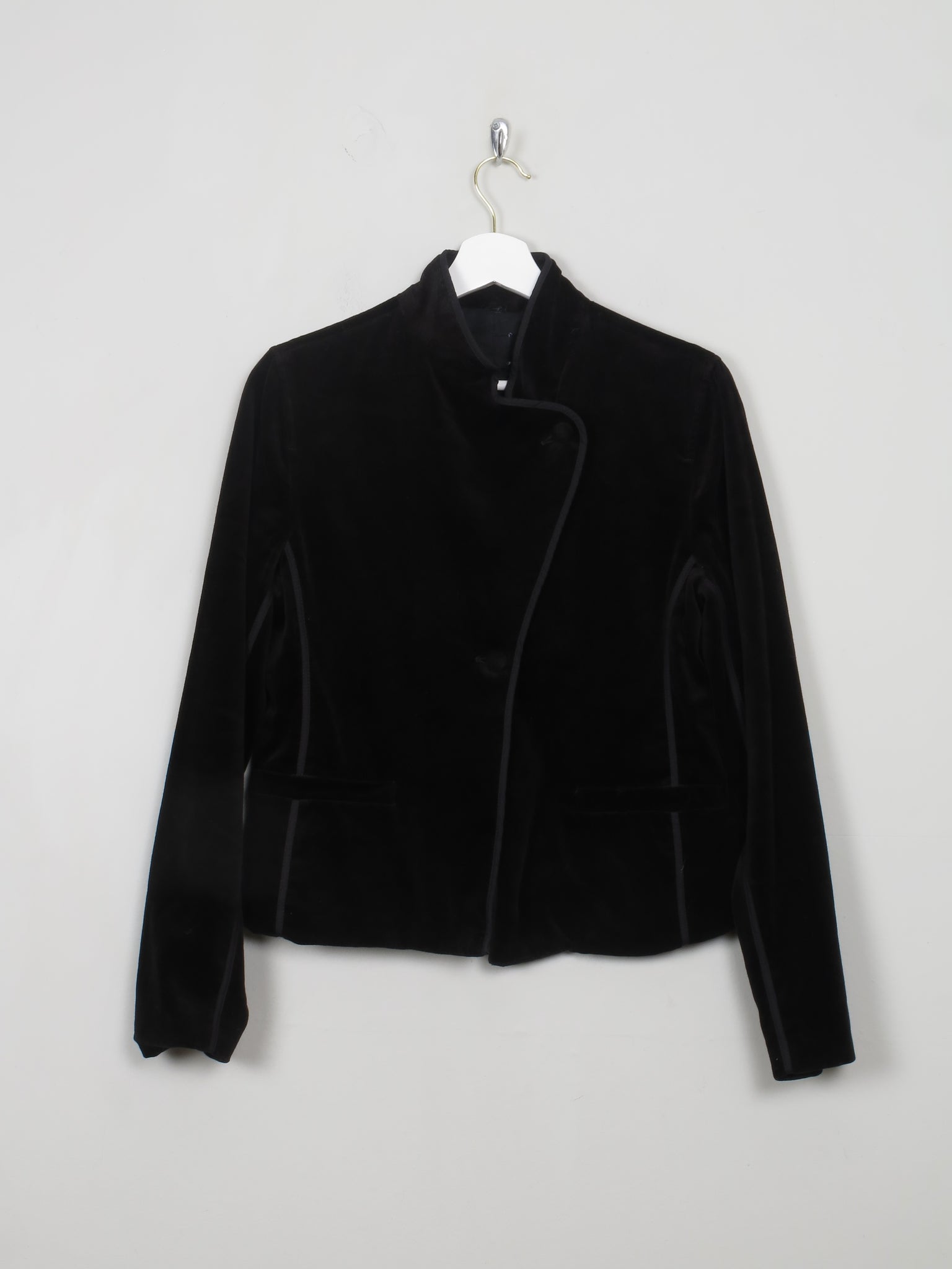 Women's Black Velvet Fitted Jacket XS/S