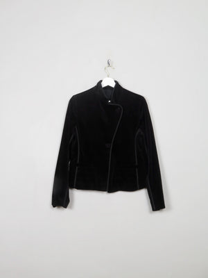 Women's Black Velvet Fitted Jacket XS/S