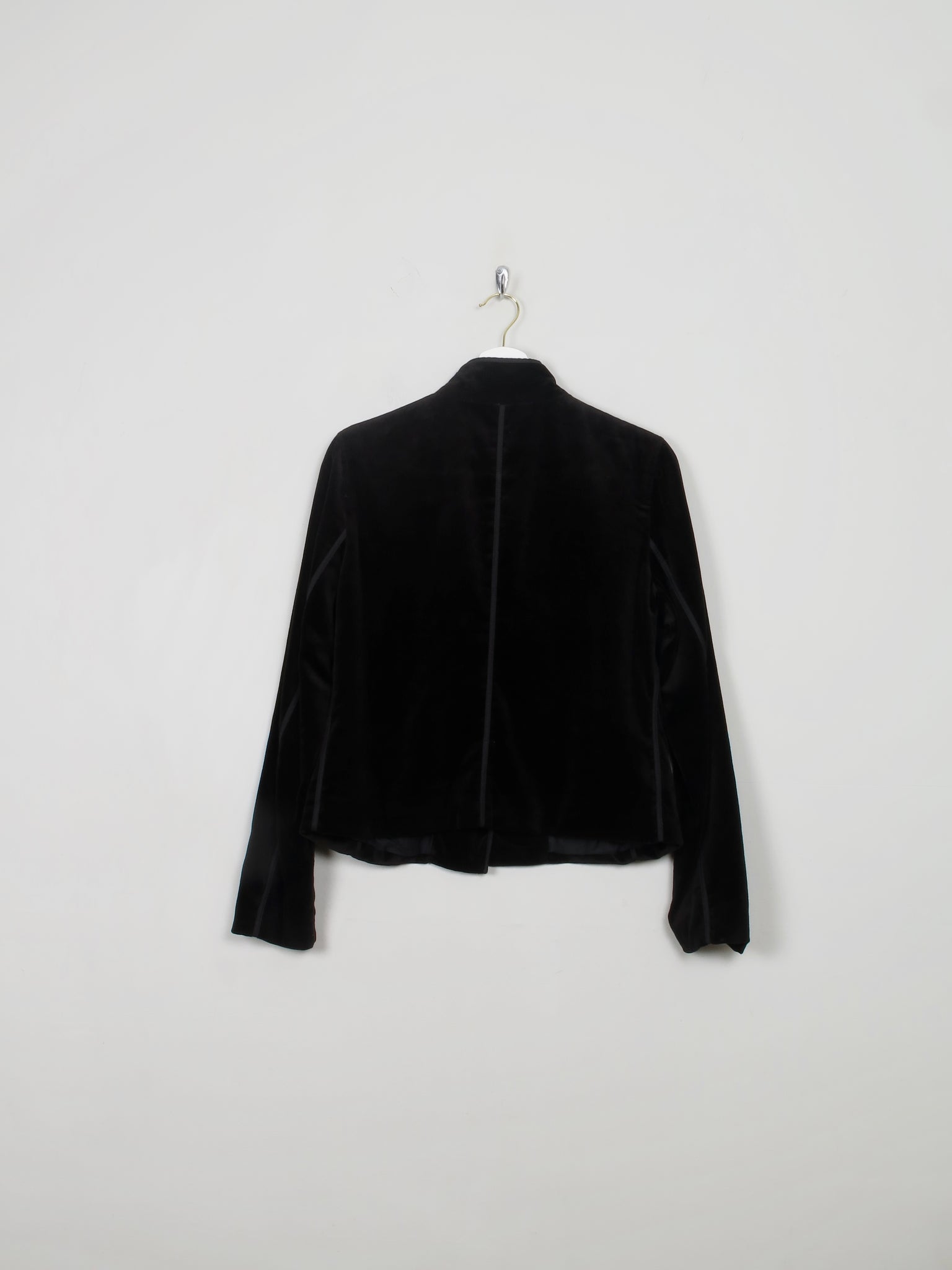 Women's Black Velvet Fitted Jacket XS/S