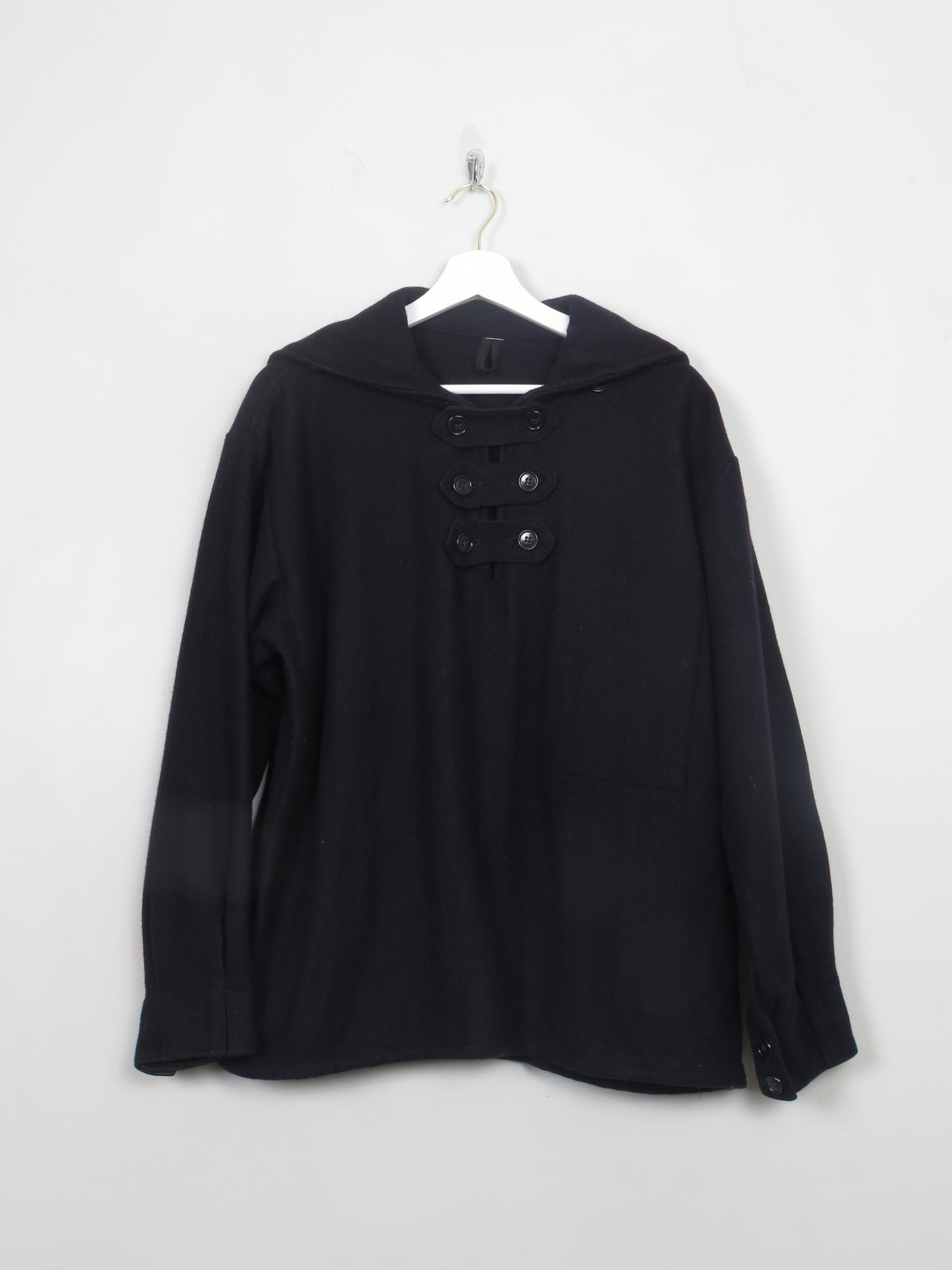 Men's Vintage Navy Wool Sailor Smock Jacket M