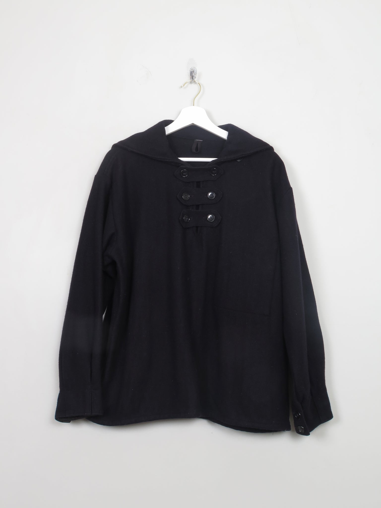 Men's Vintage Navy Wool Sailor Smock Jacket M