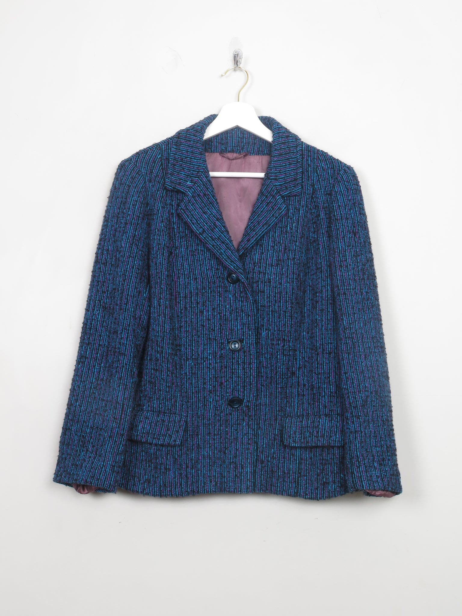Women's Vintage Blue Tweed Jacket S/M