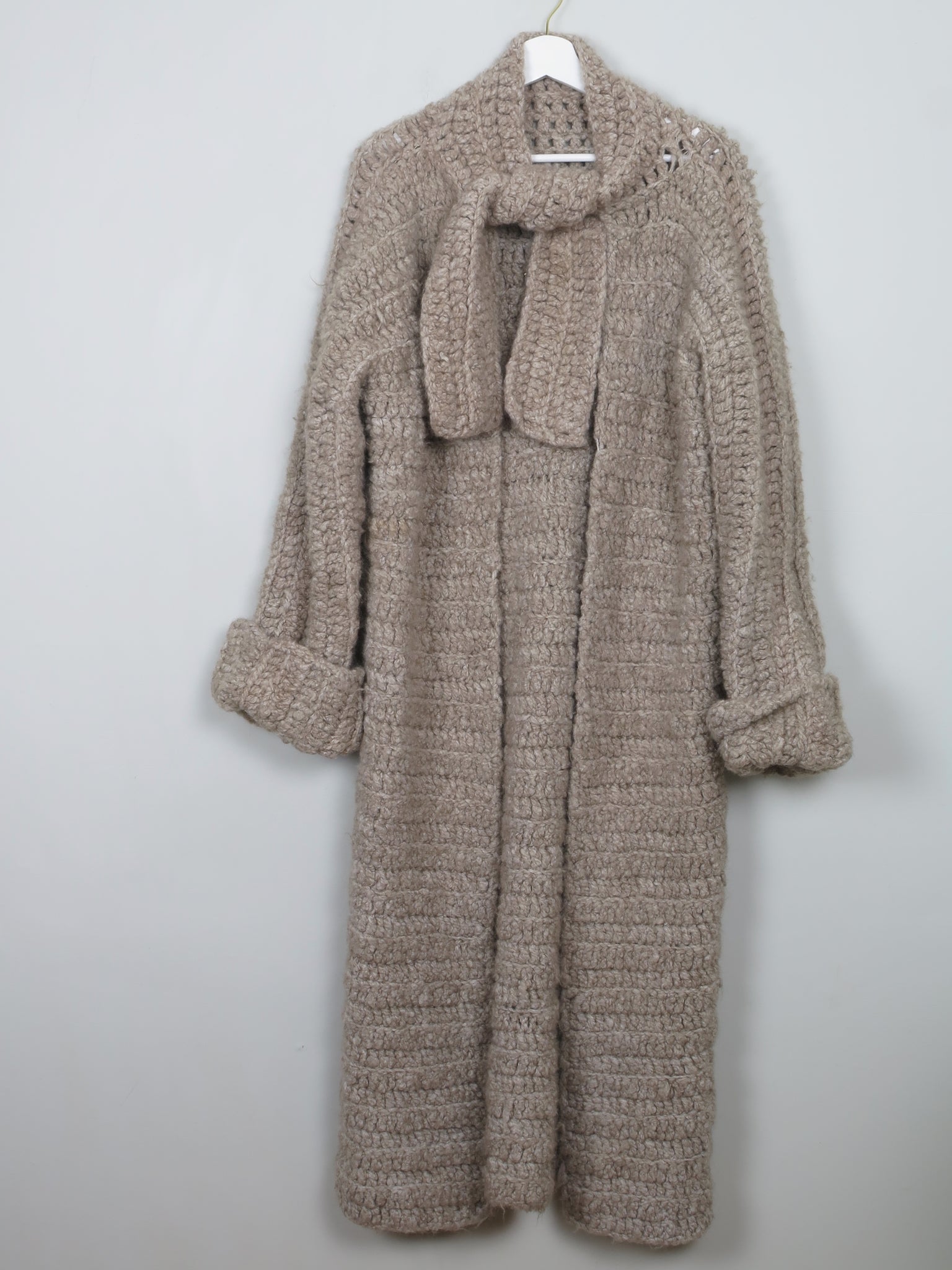 Women's Vintage Knitted Coat Light Brown M