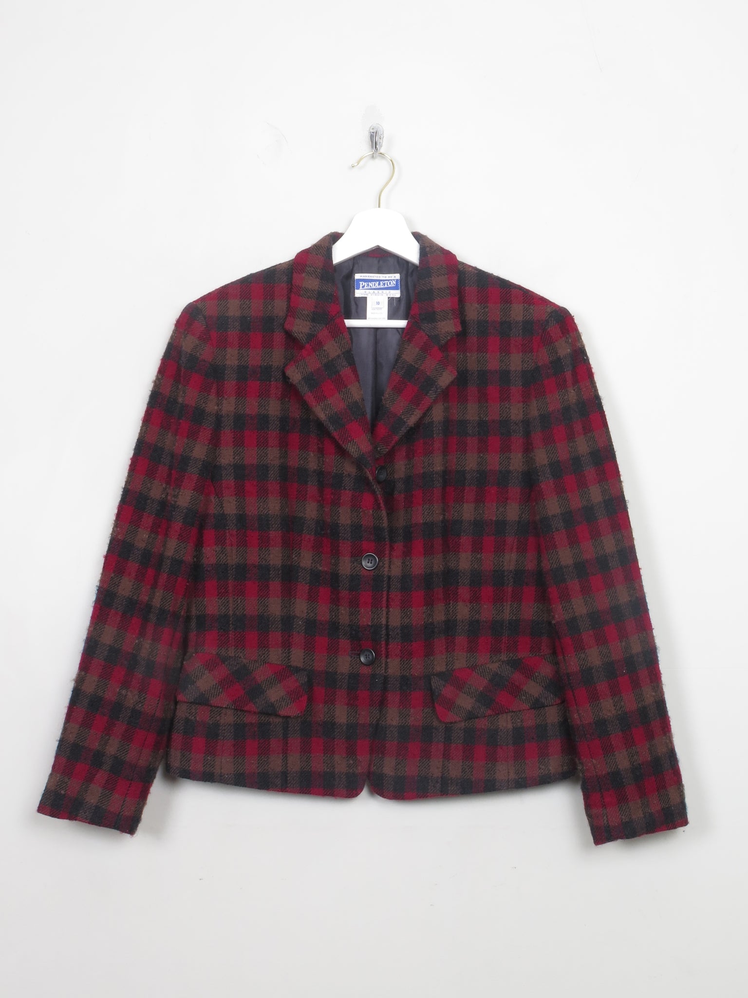 Women's Vintage Check Tweed Pendleton Jacket M