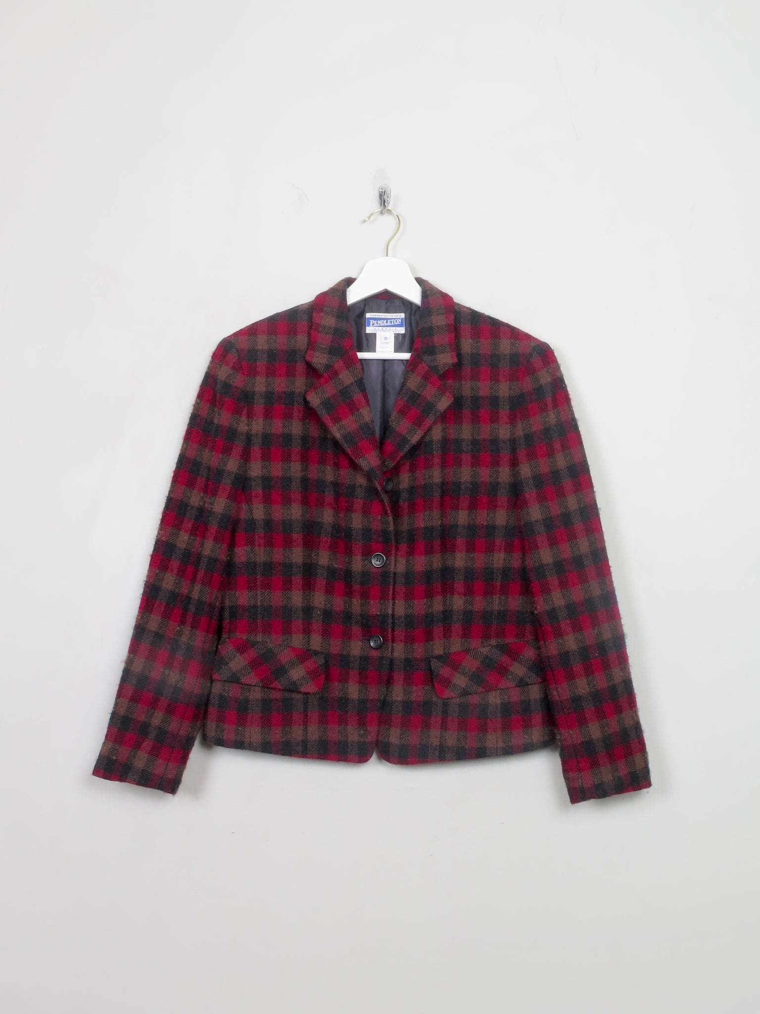 Women's Vintage Check Tweed Pendleton Jacket M