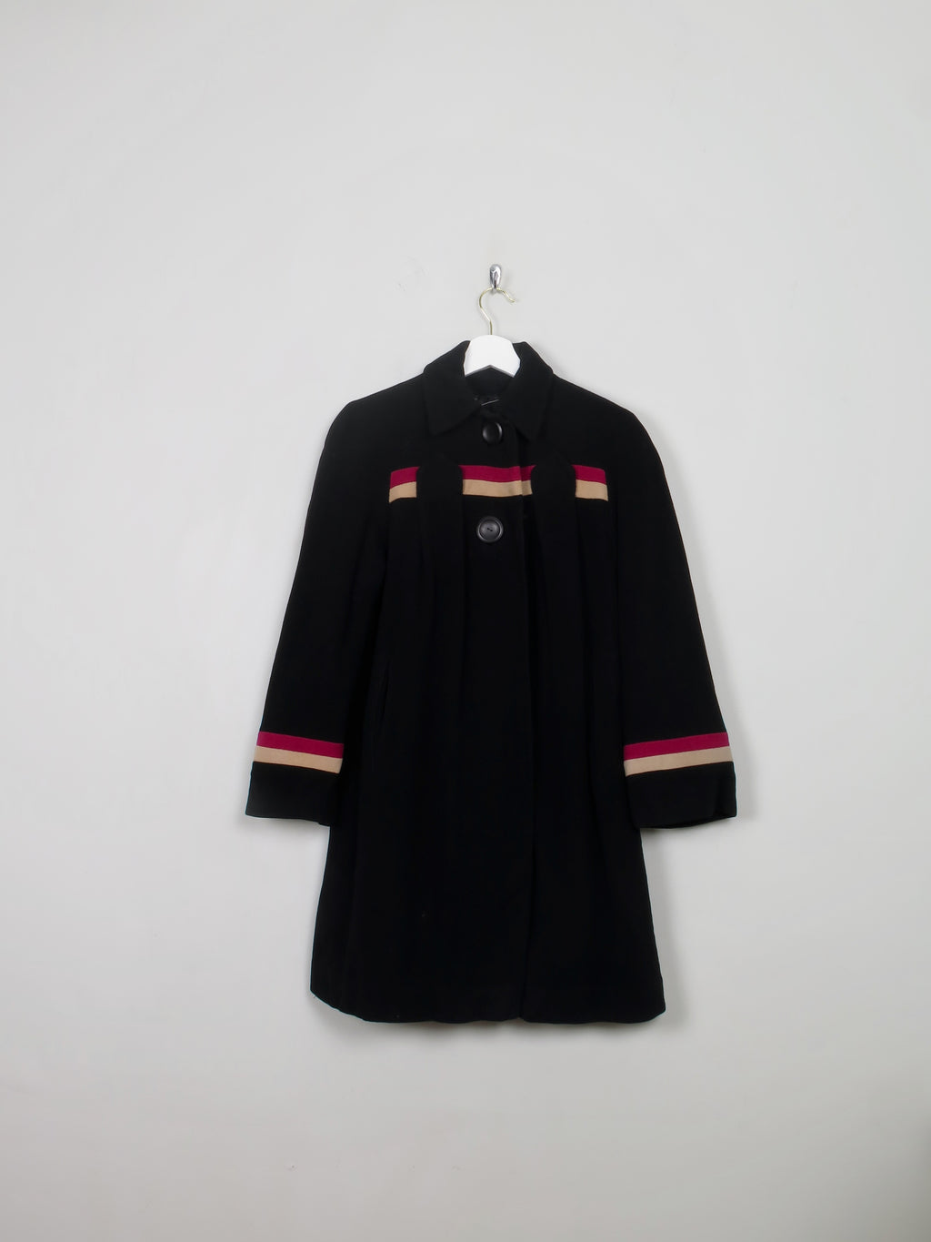 Women's Vintage Short Black 1950s Coat S