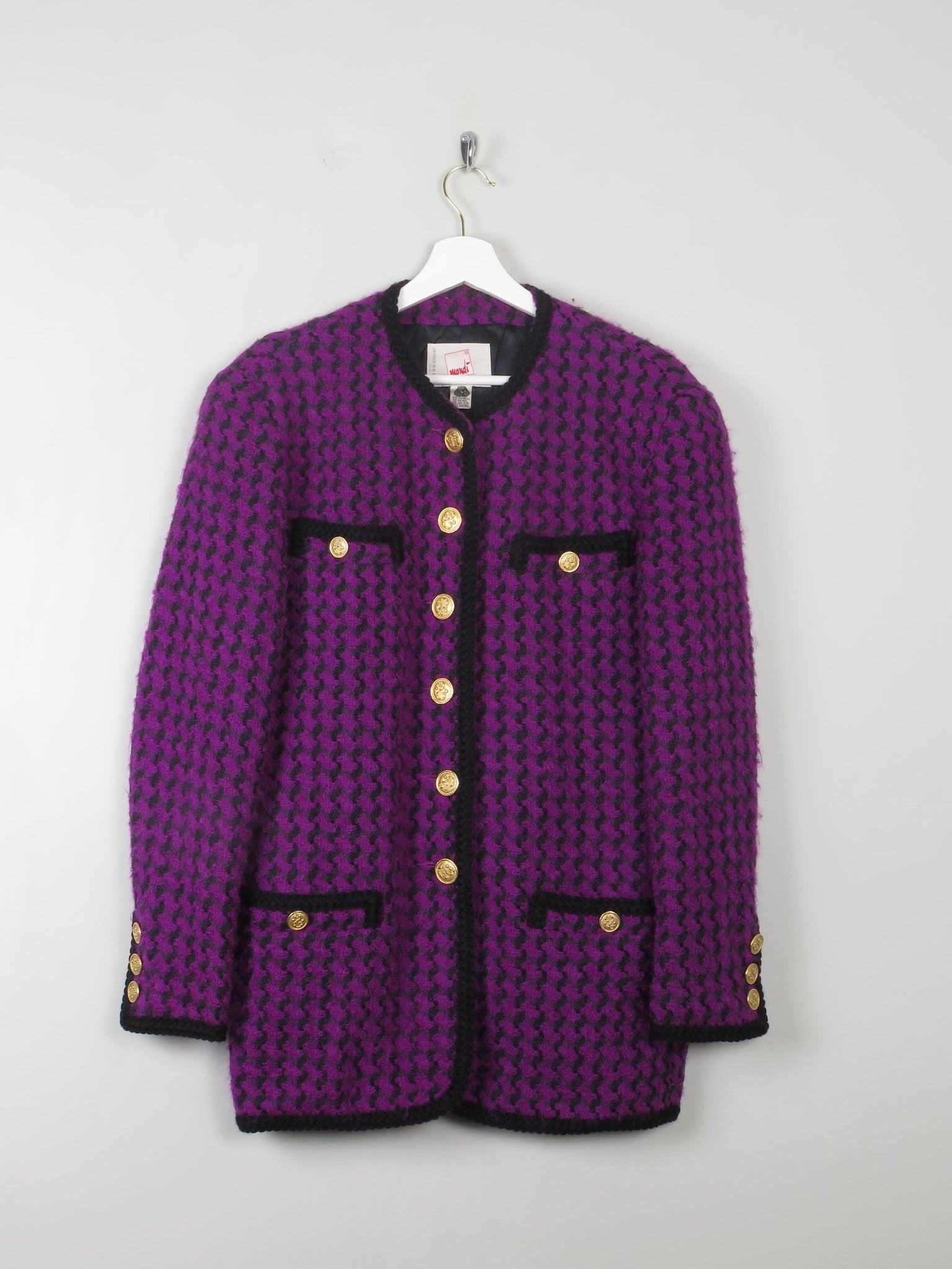 Women's Purple & Black Mondi Tweed Jacket M - The Harlequin