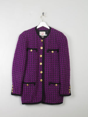 Women's Purple & Black Mondi Tweed Jacket M - The Harlequin
