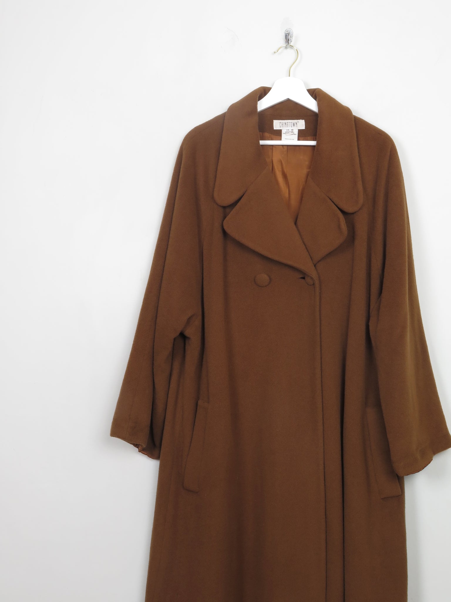 Women's Vintage Brown Wool Chinatown Coat M