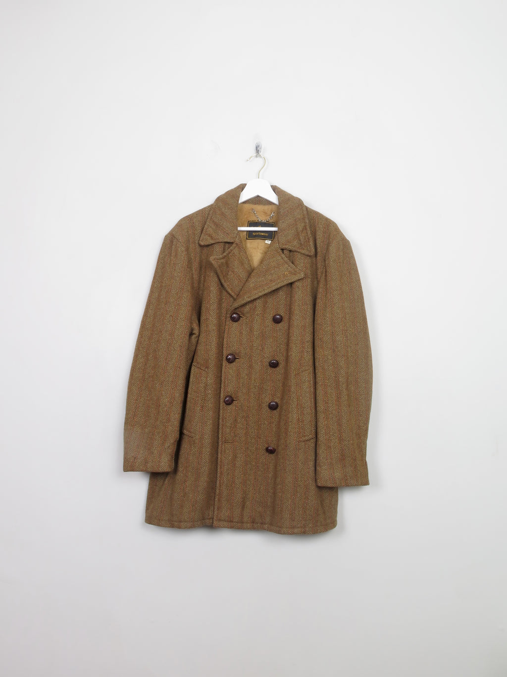 Men's Vintage Mustard Tweed Short Coat 42/L